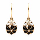18ct Rose Gold Whitby Jet, Mother of Pearl & Diamond Flower Pear Two-Piece Jewellery Set - Image 3