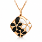 18ct Rose Gold Whitby Jet, Mother of Pearl & Diamond Necklace