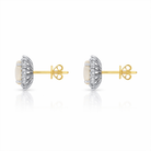 18ct White and Yellow Gold Opal Diamond Oval Cluster Stud Earrings 59462OP Image 2
