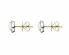 18ct White and Yellow Gold Opal Diamond Round Stud Earrings DMN-2023 Image 2