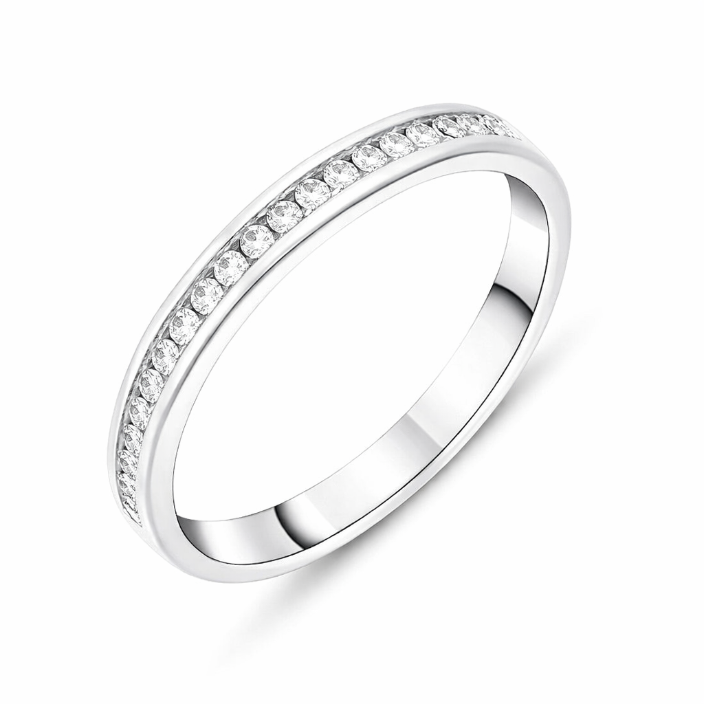 18ct White Gold 0.14ct Diamond Channel Set Half Eternity Ring 14984 Image 1