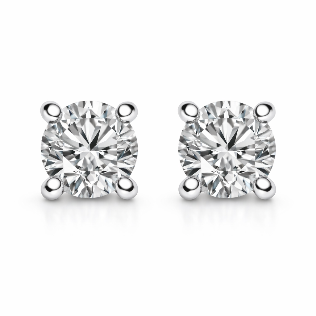 18ct White Gold 0.20ct Diamond Solitaire Brilliant Cut Stud Earrings 17011 Image 1