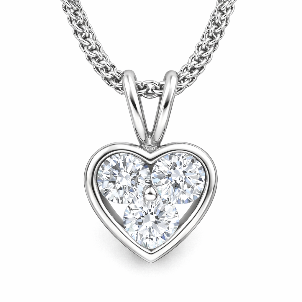 18ct White Gold 0.21ct Diamond Heart Necklace DMN-2939 Image 1