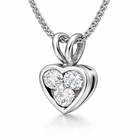 18ct White Gold 0.21ct Diamond Heart Necklace DMN-2939 Image 2
