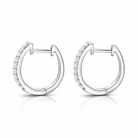 18ct White Gold 0.21ct Diamond Hoop Earrings 16278 Image 3
