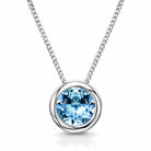 18ct White Gold 0.23ct Aquamarine Round Necklace DMN-2001 Image 1