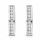 18ct White Gold 0.30ct Diamond Half Eternity Hoop Earrings DMN-055 Image 1