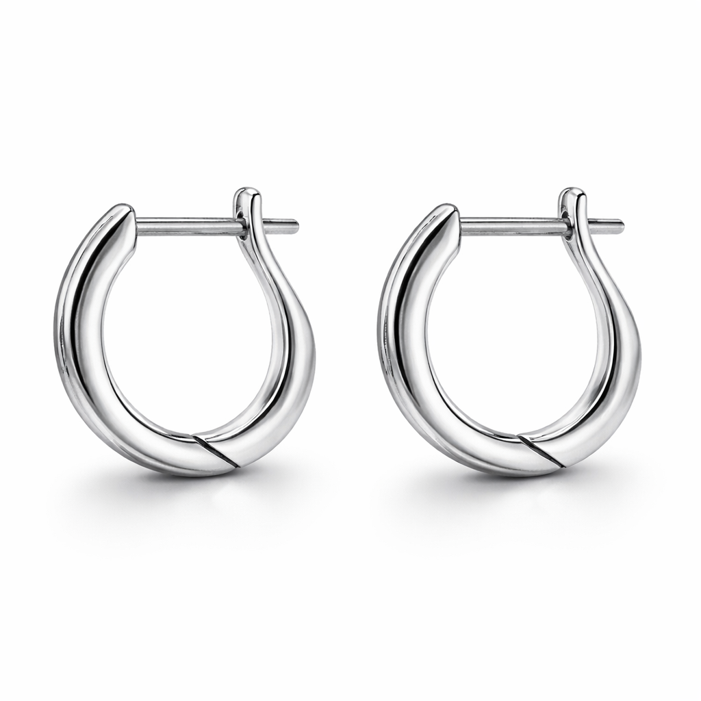 18ct White Gold 0.30ct Diamond Half Eternity Hoop Earrings DMN-055 Image 2