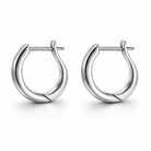 18ct White Gold 0.30ct Diamond Half Eternity Hoop Earrings DMN-055 Image 2