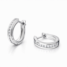 18ct White Gold 0.30ct Diamond Half Eternity Hoop Earrings DMN-055 Image 3