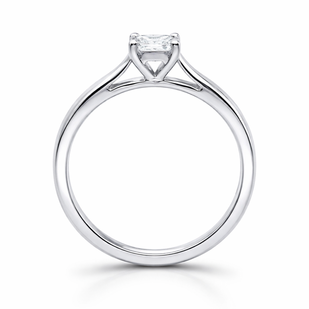 18ct White Gold 0.30ct Diamond Princess Cut Solitaire Ring DMN-678 Image 2