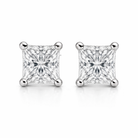 18ct White Gold 0.31ct Diamond Princess Cut Stud Earrings DMN-250 Image 1