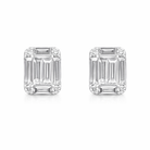 18ct White Gold 0.34ct Diamond Baguette Cut Cluster Stud Earrings 16311 Image 1