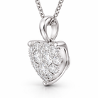 18ct White Gold 0.36ct Diamond Cluster Heart Pendant DMN-2784 Image 2