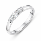 18ct White Gold 0.36ct Diamond Trilogy Bar Set Ring DMN-440 Image 1