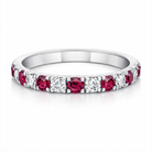 18ct White Gold 0.37ct Ruby Diamond Half Eternity Ring DMN-2006 Image 2