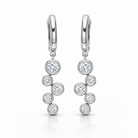 18ct White Gold 0.39ct 5 Stone Diamond Bubble Drop Hoop Earrings DMN-2946 Image 1