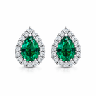 18ct White Gold 0.40ct Emerald Diamond Pear Stud Earrings DMN-1956 Image 1