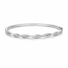 18ct White Gold 0.41ct Diamond Twist Hinged Bangle DMN-2763 Image 2