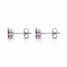 18ct White Gold 0.41ct Ruby Diamond Floral Cluster Earrings 36846V16 Image 2