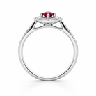 18ct White Gold 0.41ct Ruby Diamond Round Cut Cluster Ring DMN-1196 Image 2