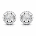 18ct White Gold 0.42ct Diamond Round Cluster Stud Earrings DMN-1974 Image 1