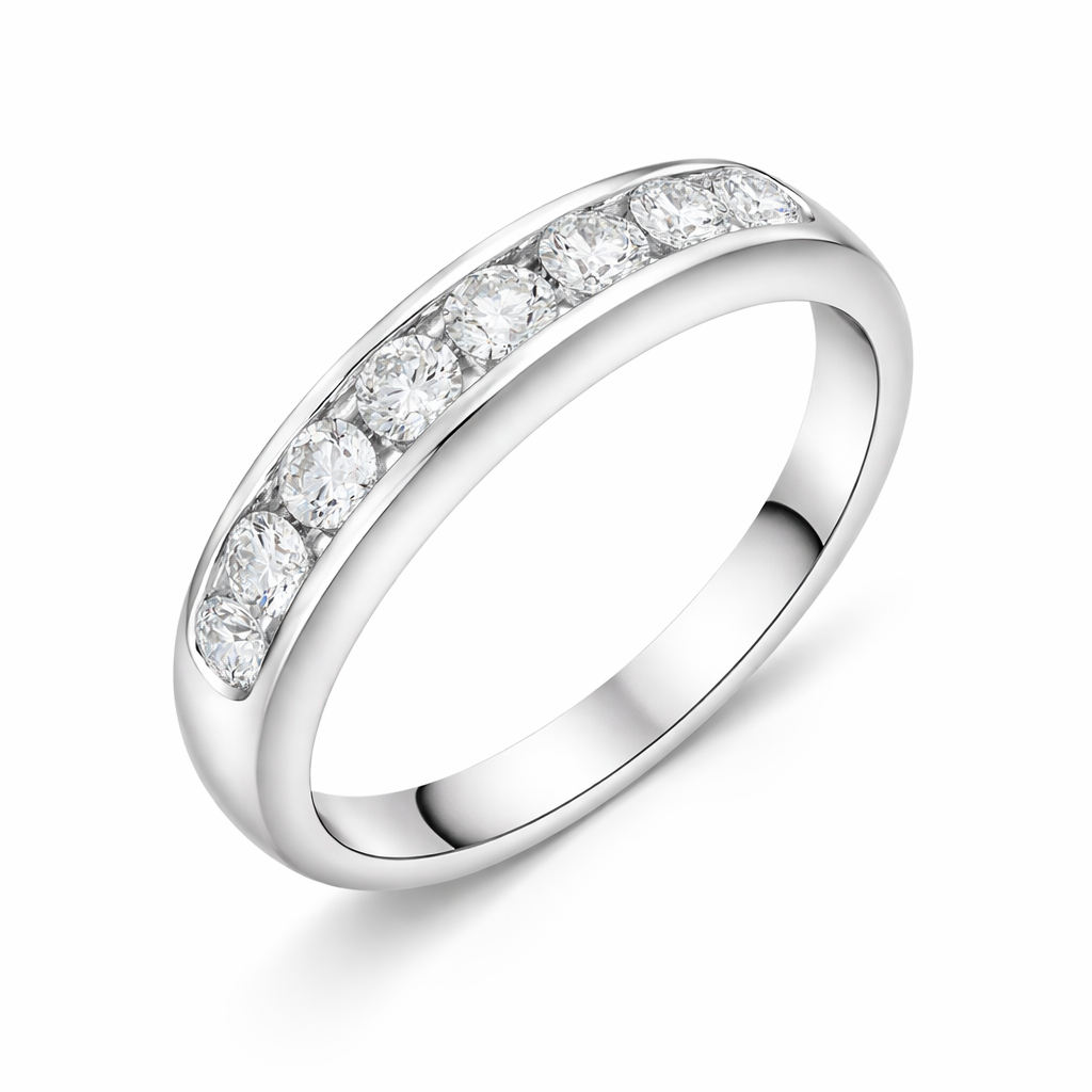 18ct White Gold 0.45ct Diamond Channel Set Half Eternity Ring 17811 Image 1