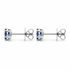 18ct White Gold 0.46ct Sapphire Diamond Floral Cluster Earrings DMN-1424 Image 2