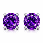 18ct White Gold 0.47ct Amethyst Round Stud Earrings 12850A3 Image 1
