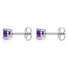 18ct White Gold 0.47ct Amethyst Round Stud Earrings 12850A3 Image 2