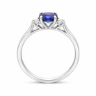 18ct White Gold 0.48ct Sapphire 0.07ct Diamond Cushion Cut Ring H1407 Image 3