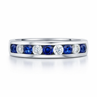18ct White Gold 0.48ct Sapphire 0.26ct Diamond Channel Set Half Eternity Ring DMN-2952 Image 2