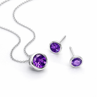 18ct White Gold 0.50ct Amethyst Round Necklace DMN-1999 Image 2