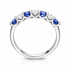 18ct White Gold 0.50ct Sapphire Diamond Half Eternity Ring DMN-1952 Image 2