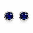 18ct White Gold 0.50ct Sapphire Solitaire Stud Earrings DMN-2003 Image 1