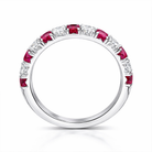 18ct White Gold 0.52ct Ruby Diamond Half Eternity Ring DMN-2004 Image 2