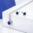 18ct White Gold 0.52ct Sapphire Martini Slider Necklace DMN-2159 Image 2
