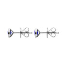 18ct White Gold 0.52ct Tanzanite Round Stud Earrings DMN-2223 Image 2