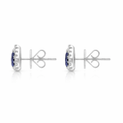 18ct White Gold 0.53ct Sapphire Diamond Pear Cut Cluster Earrings DMN-1775 Image 2