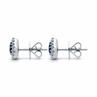 18ct White Gold 0.54ct Sapphire Diamond Pear Cut Stud Earrings DMN-1384 Image 2