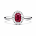 18ct White Gold 0.55ct Ruby Diamond Oval Ring DMN-1962 Image 2