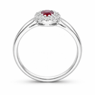 18ct White Gold 0.55ct Ruby Diamond Oval Ring DMN-1962 Image 3