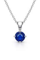 18ct White Gold 0.56ct Sapphire Round Cut Necklace DMN-1808 Image 1