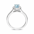 18ct White Gold 0.57ct Aquamarine Diamond Oval Ring DMN-1940 Image 2
