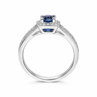 18ct White Gold 0.57ct Sapphire Diamond Milgrain Cluster Ring DMN-1752 Image 2
