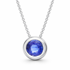 18ct White Gold 0.58ct Sapphire Martini Slider Necklace DMN-2161 Image 1