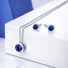 18ct White Gold 0.58ct Sapphire Martini Slider Necklace DMN-2161 Image 3