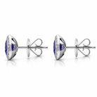 18ct White Gold 0.60ct Tanzanite Diamond Round Stud Earrings DMN-1918 Image 2