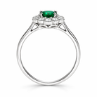 18ct White Gold 0.66ct Emerald and Diamond Cluster Ring DMN-1491 Image 2