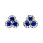 18ct White Gold 0.66ct Sapphire and Diamond Cluster Earrings DMN-161 Image 1